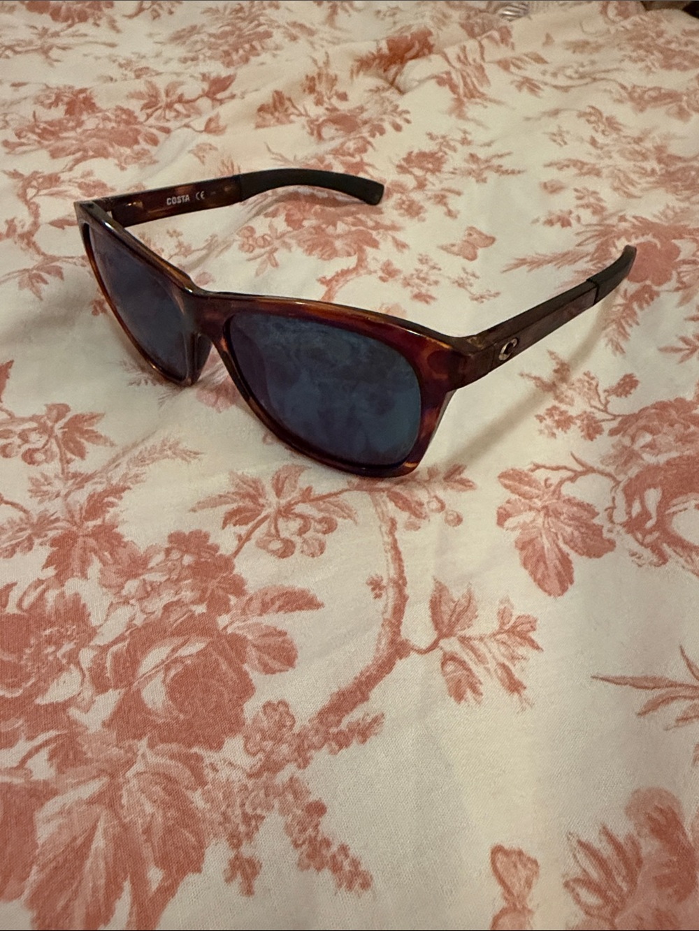 Costa Vela Tortoise Frame Sunglasses with Blue Mirror Polarized Lenses